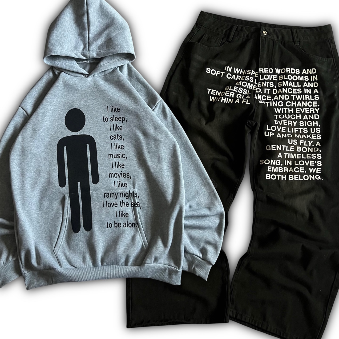 Street Fashion Casual - Conjuntos de Sudadera con Capucha y