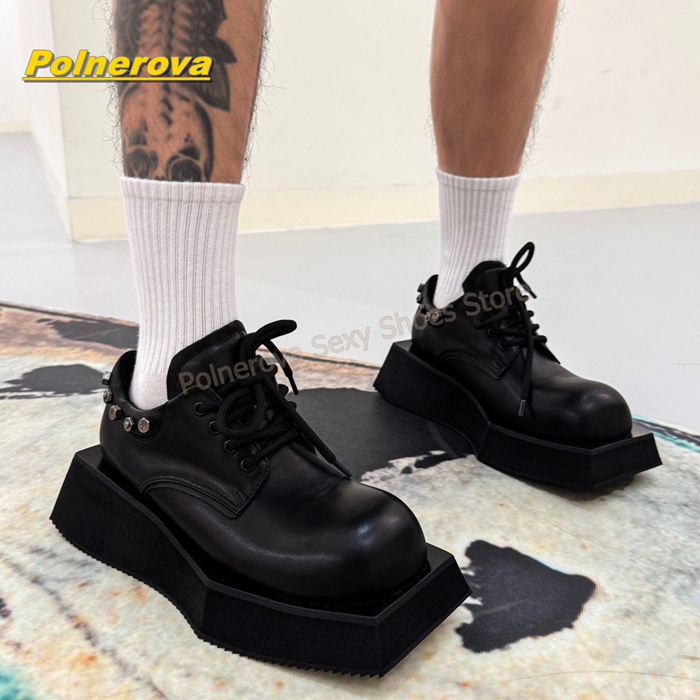 Street Fashion For 2026 - Zapatos Punk con Remaches Metálicos, Plataforma