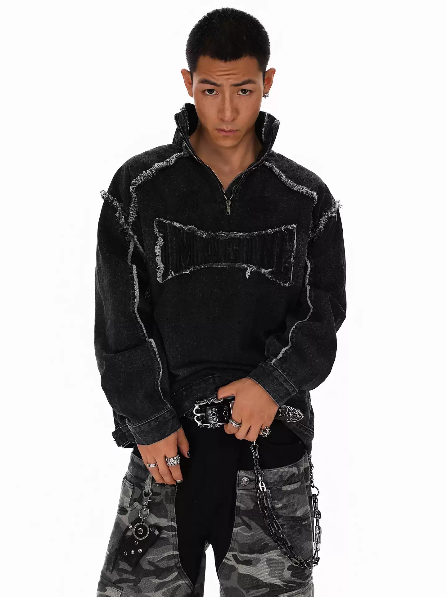Street Fashion Us - Sudadera de mezclilla de estilo americano