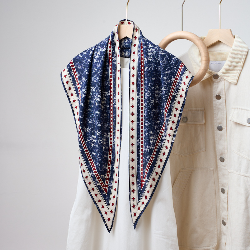 Bandana Multi Way - Bufanda triangular azul vaquera, pañuelo con
