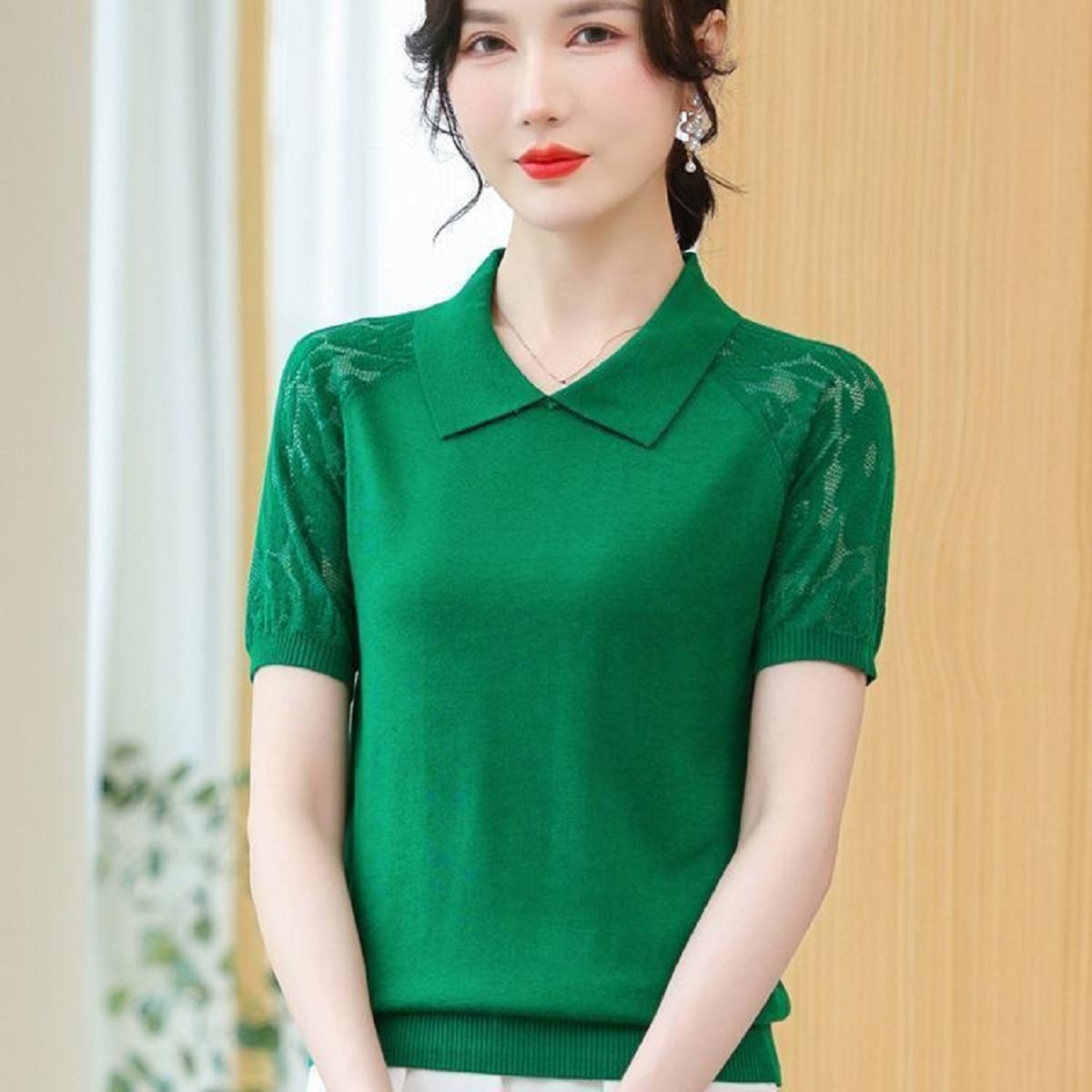 Korean Street Fashion Female - Suéter de verano para mujer, cuello