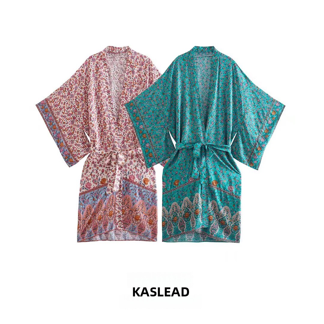 Street Fashion Kimono - KASLEAD Nuevo Vestido Kimono de Algodón