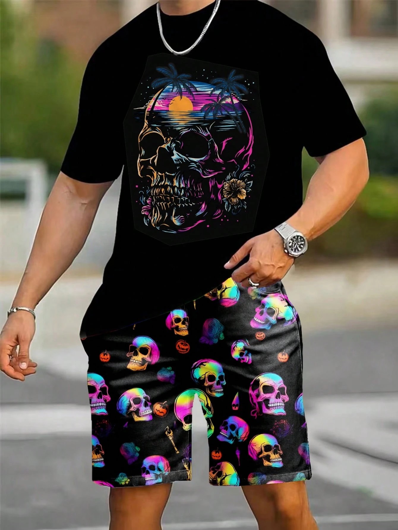 Street Fashion For 2026 - Conjunto de Pantalones Cortos y Camiseta