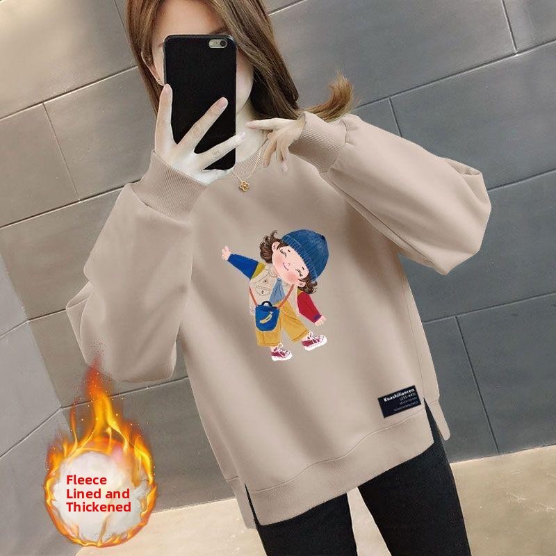 Sudadera de mujer holgada de f - Oversized Crewneck Fleece reseña y precio