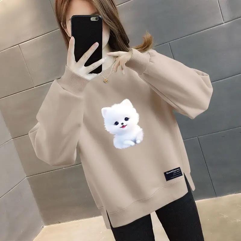 Sudadera de mujer holgada de f - Oversized Crewneck Fleece reseña y precio