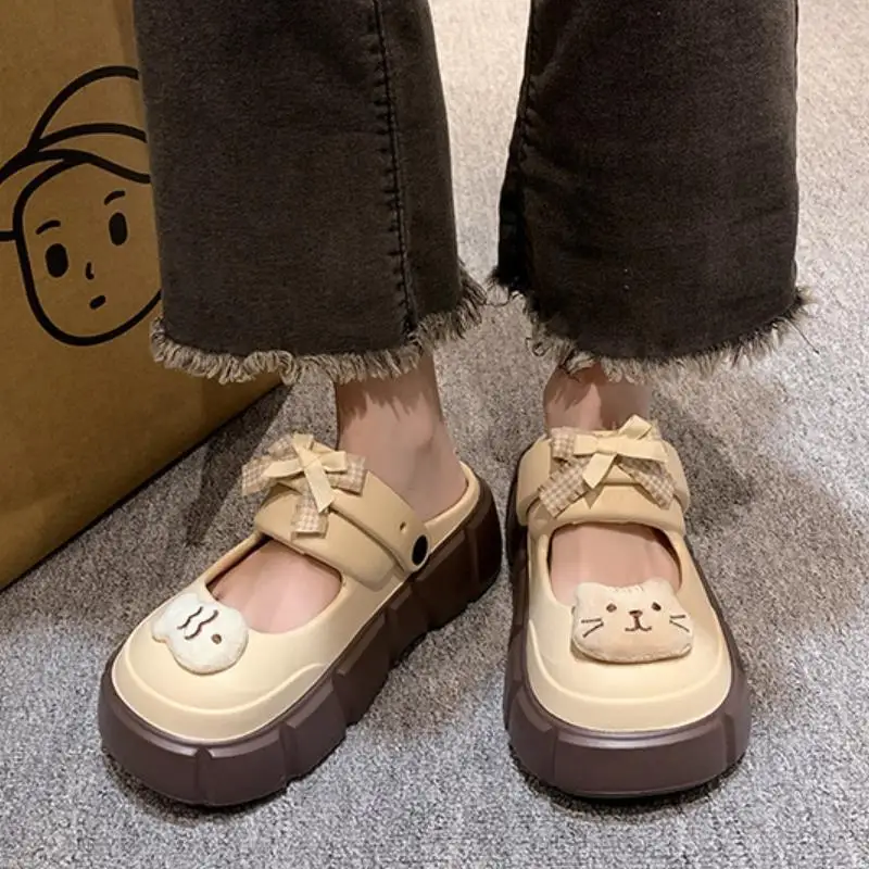 Nuevas y lindas zuecos de moda - Korean Street Fashion Female reseña y precio