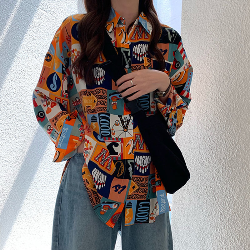 Camisas estampadas de primaver - Korean Street Fashion Female reseña y precio