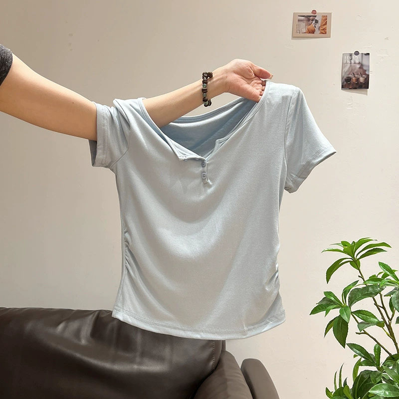 Camisetas de Mujer con Cuello  - Korean Street Fashion Female reseña y precio