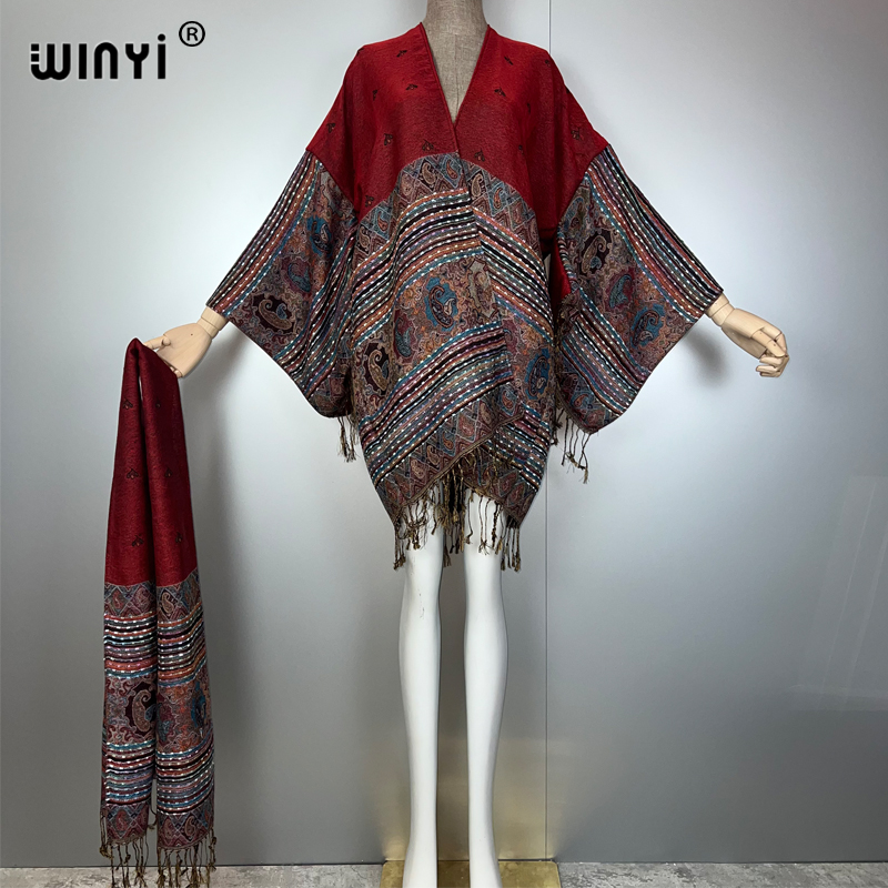 WINYI kimono maxi abrigo Áfric - Street Fashion Kimono reseña y precio