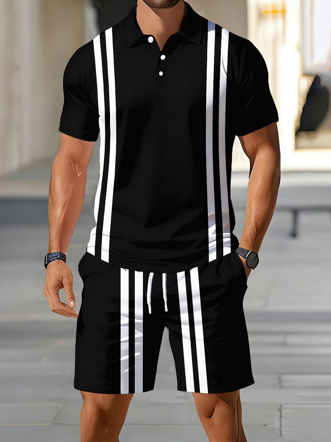 Conjunto de Polo de Manga Cort - Street Fashion For 2026 reseña y precio